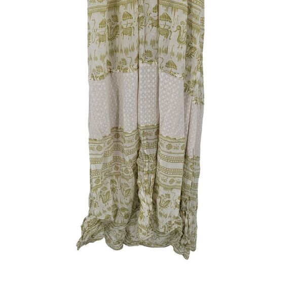 Free People Womens Boho Maxi Dress Halter Open Back Tiered Sz XS Green Cotton - Picture 9 of 16